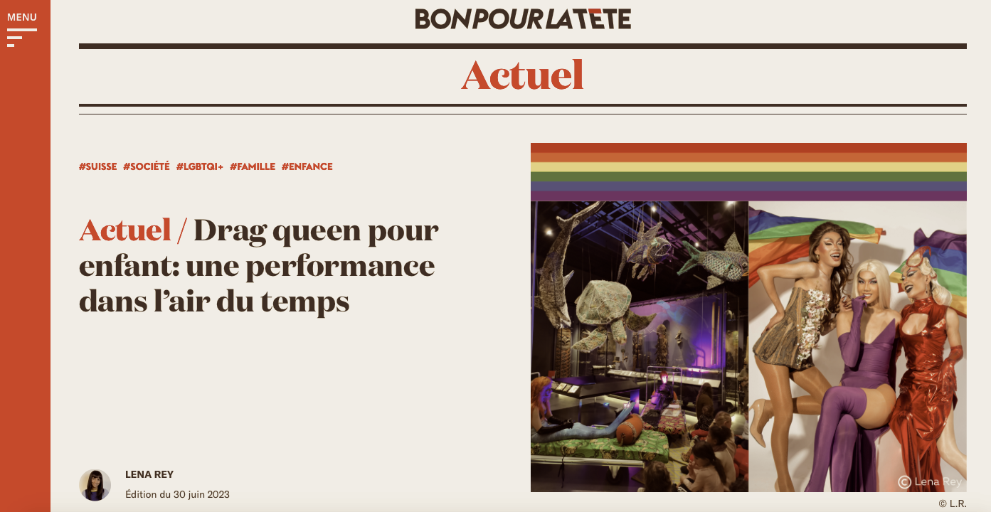 Lena Rey : Article : Drags Queens Conteurs : Enfants